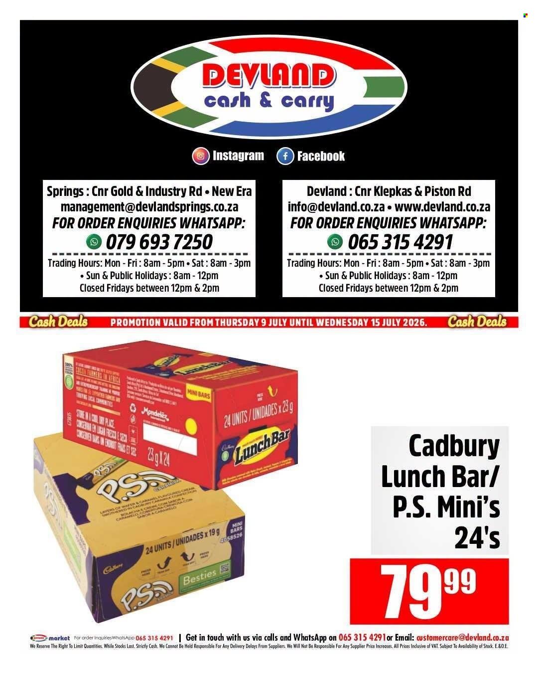DEVLAND specials - From Thursday 9 Jul 2026