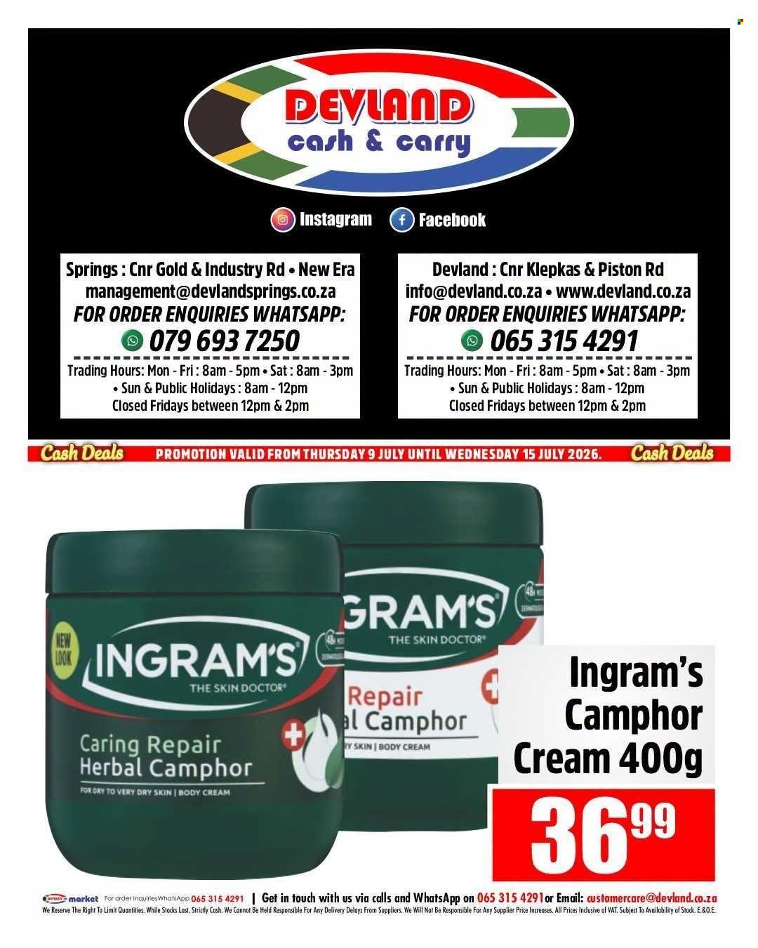 DEVLAND specials - From Thursday 9 Jul 2026