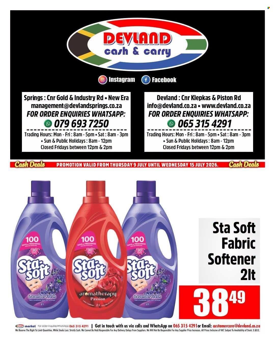 DEVLAND specials - From Thursday 9 Jul 2026