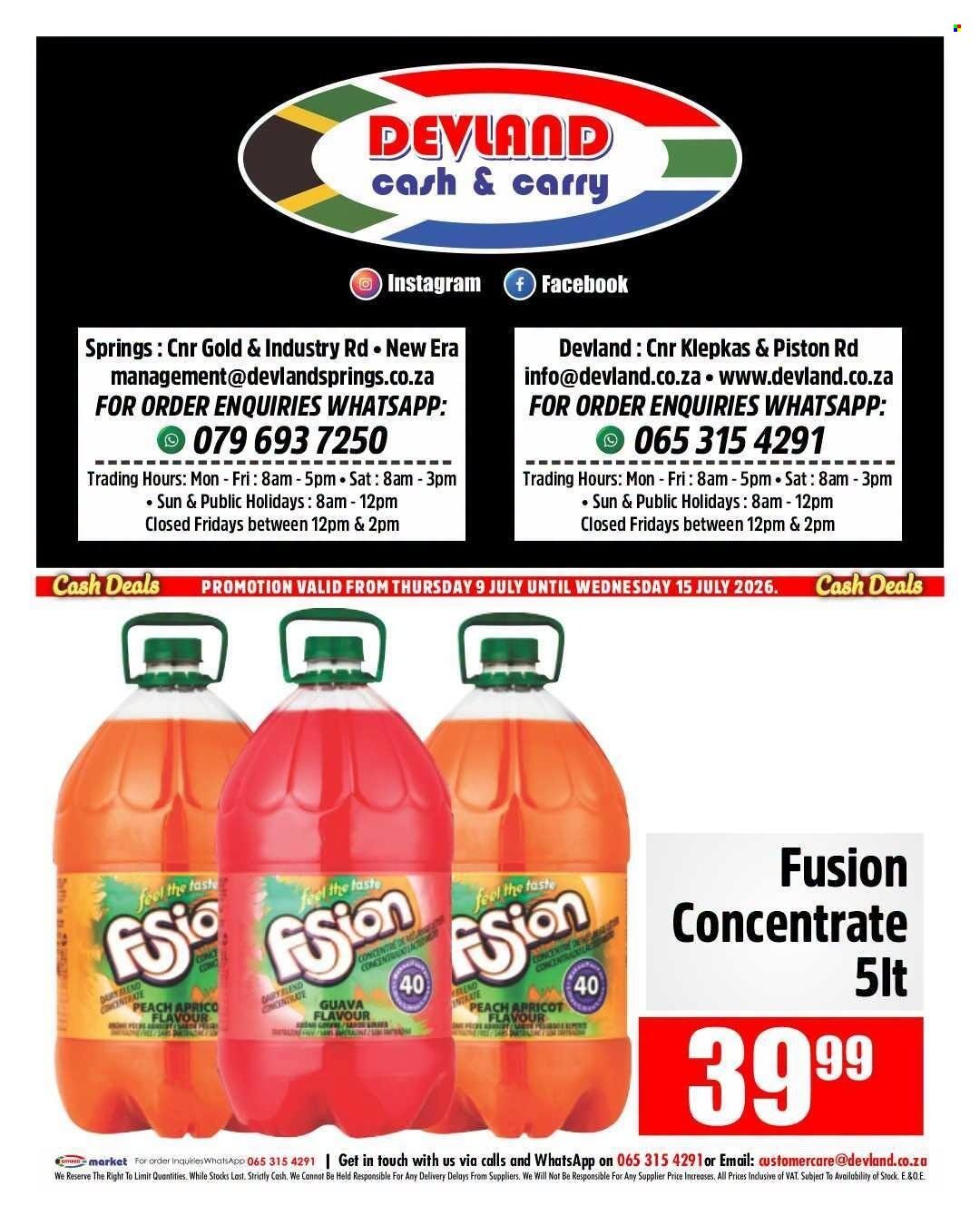 DEVLAND specials - From Thursday 9 Jul 2026