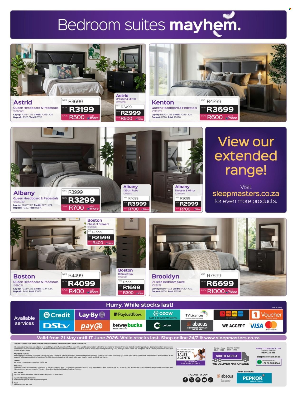 SLEEPMASTERS specials - From Thursday 21 May 2026