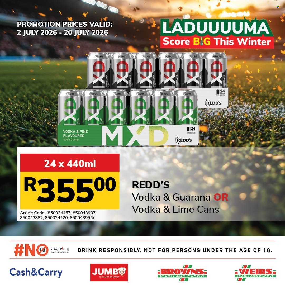 JUMBO CASH & CARRY specials - From Thursday 2 Jul 2026