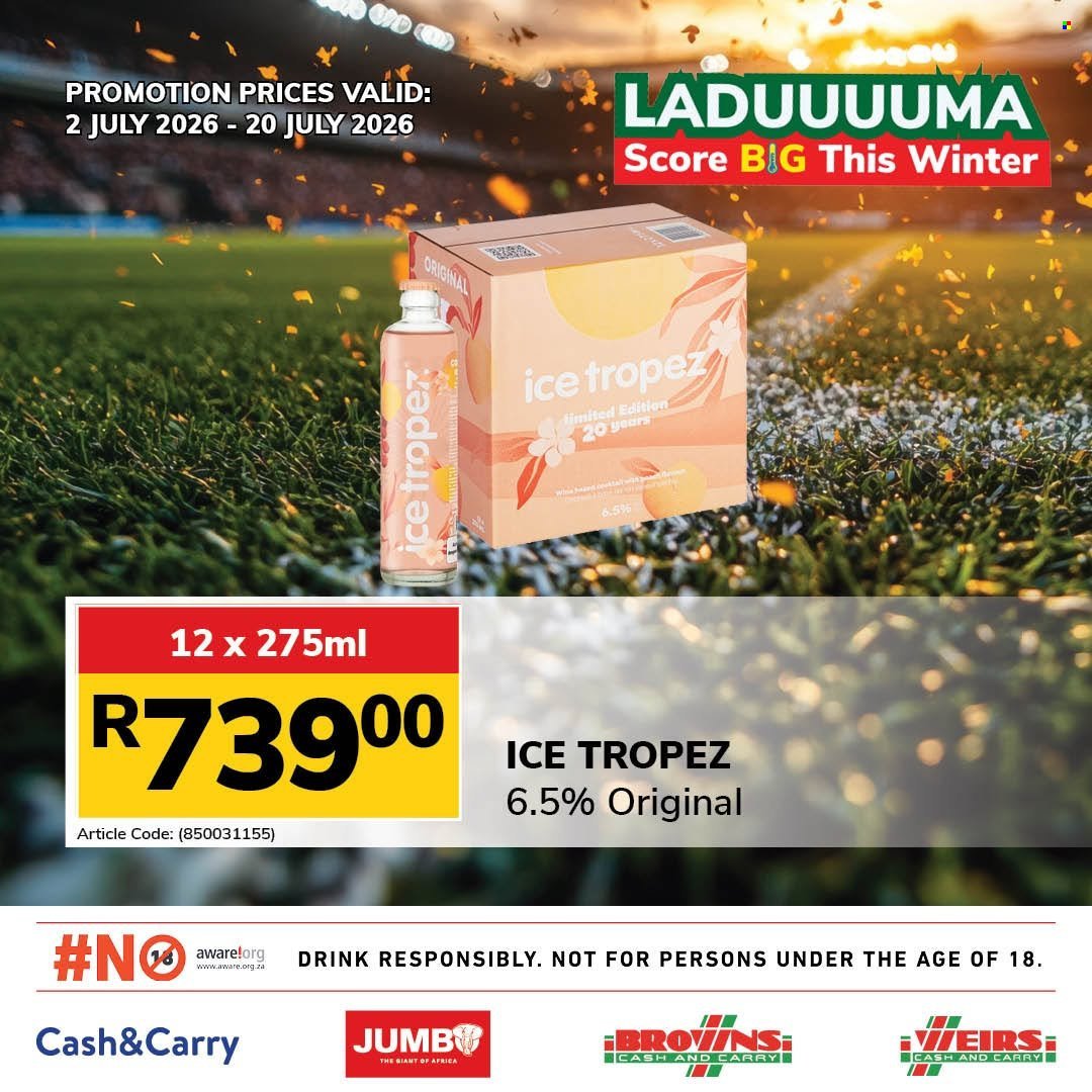 JUMBO CASH & CARRY specials - From Thursday 2 Jul 2026