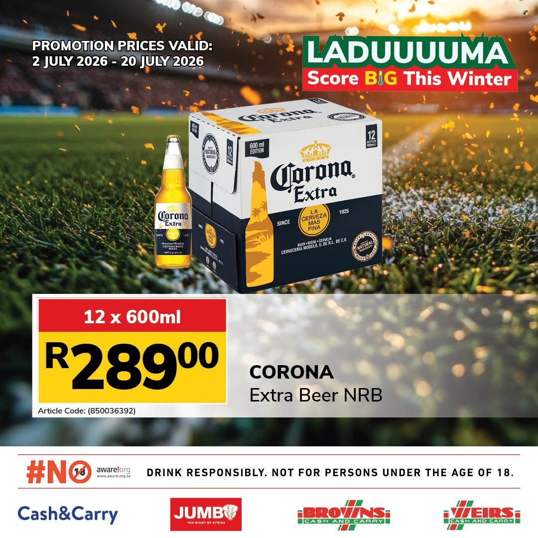 JUMBO CASH & CARRY specials - From Thursday 2 Jul 2026