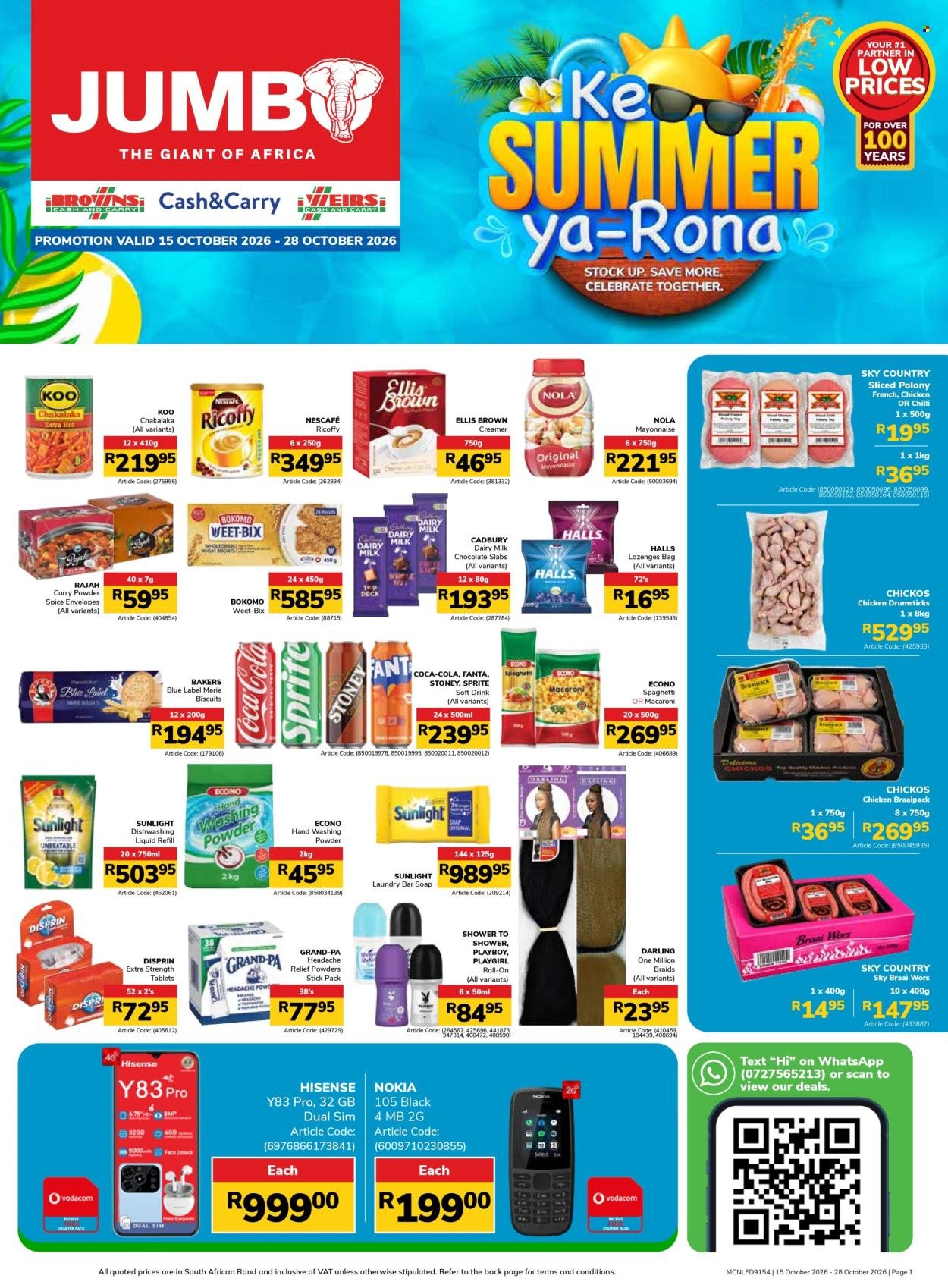 JUMBO CASH & CARRY specials - From Thursday 15 Oct 2026