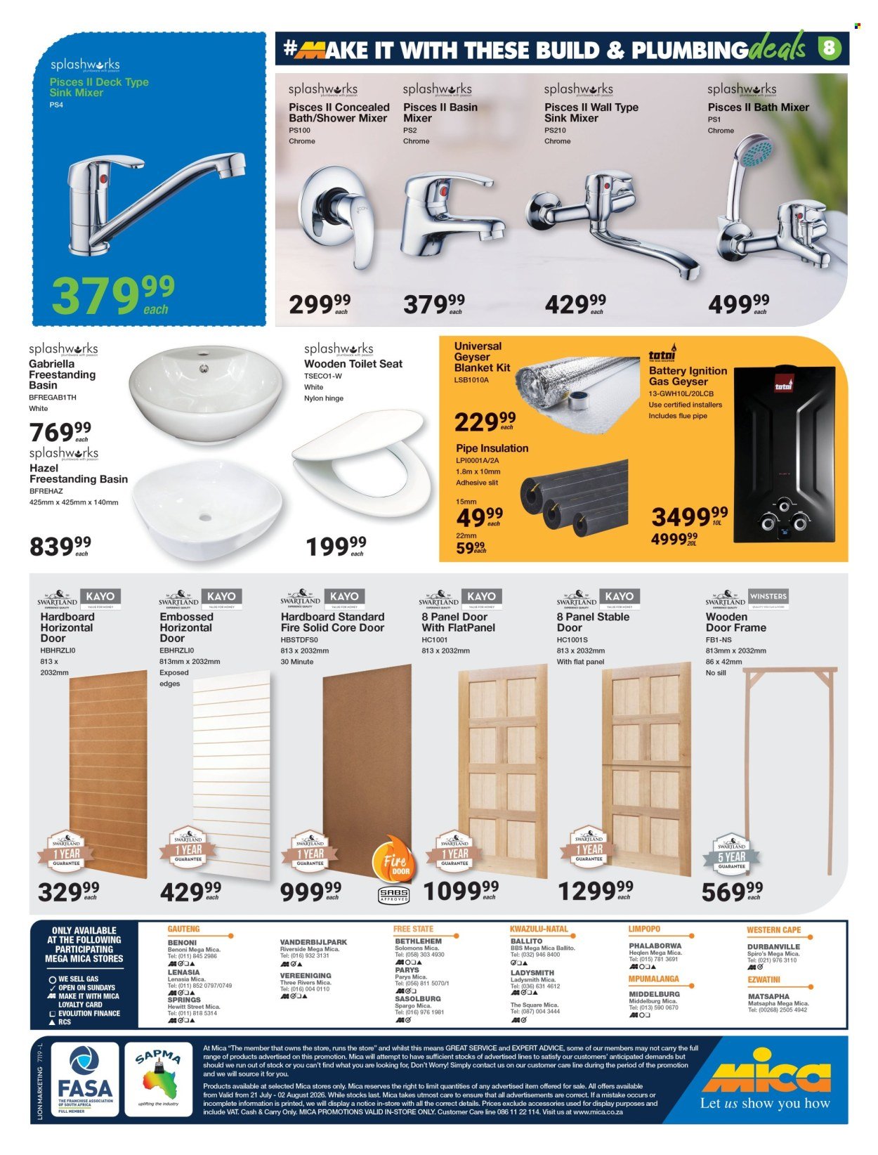 MICA specials - From Tuesday 21 Jul 2026