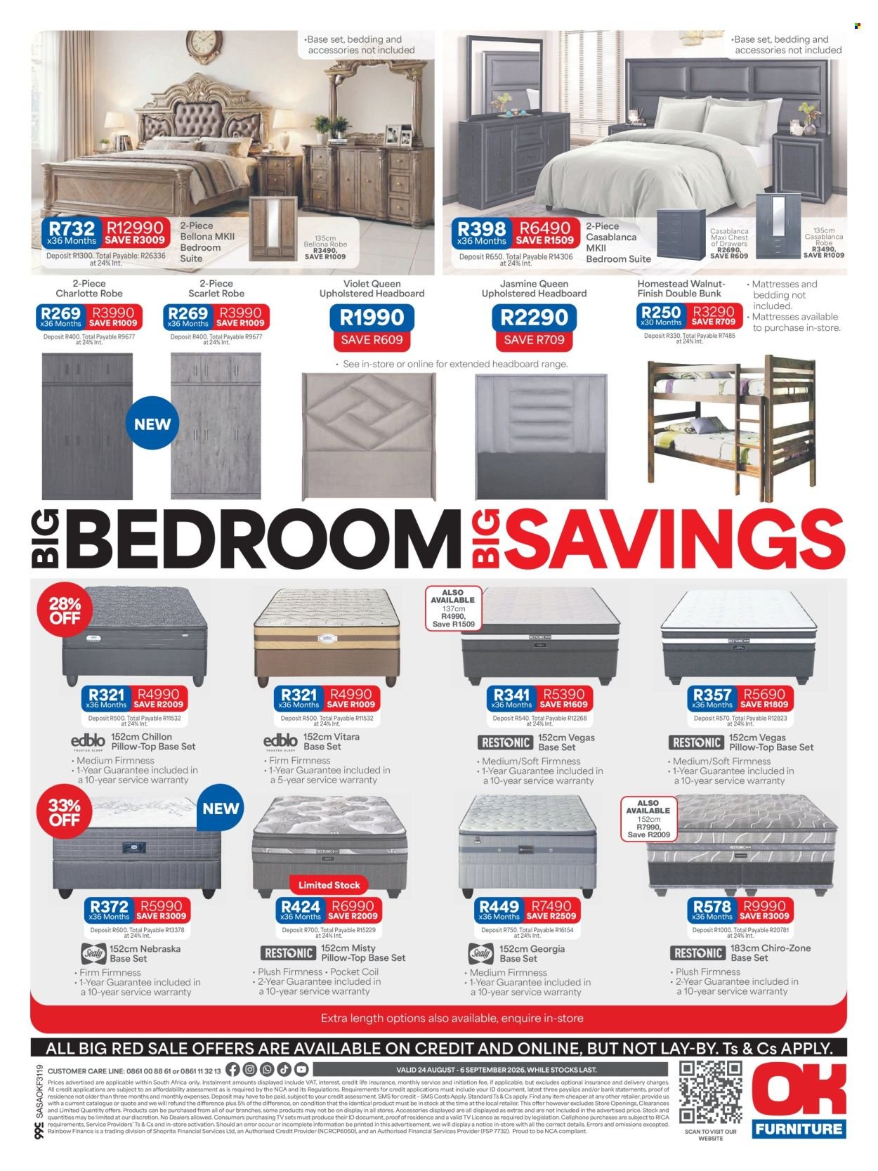 OK FURNITURE specials - From Monday 24 Aug 2026