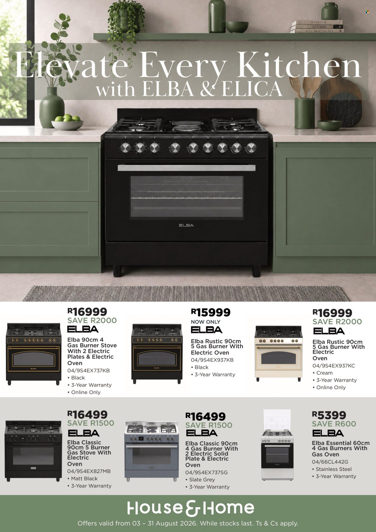 HOUSE & HOME specials - From Monday 3 Aug 2026