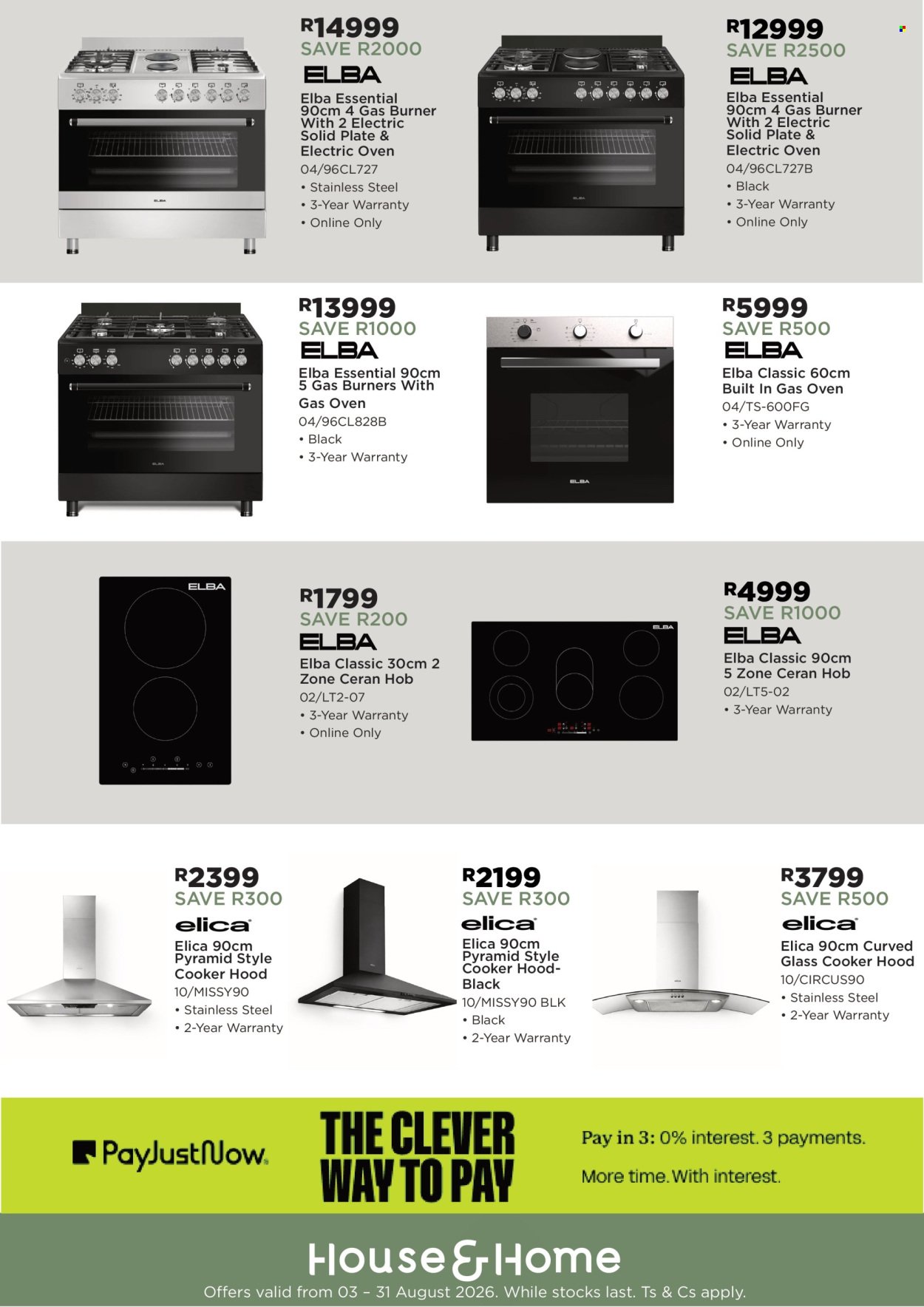 HOUSE & HOME specials - From Monday 3 Aug 2026