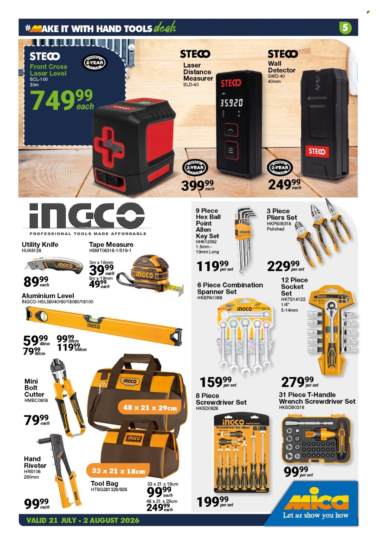 MICA specials - From Tuesday 21 Jul 2026