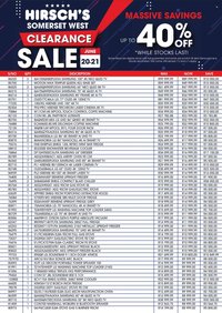 HIRSCH'S specials - From Saturday 20 Jun 2026