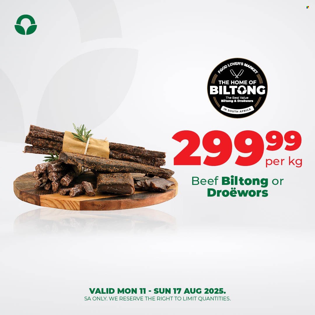 FOOD LOVER'S MARKET specials - From Monday 11 Aug 2025 (2025-08-11 - 2025-08-17) | 6
