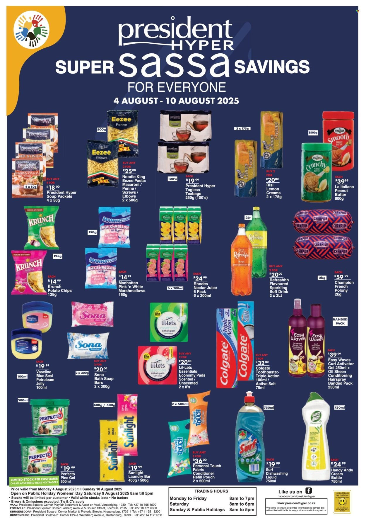 PRESIDENT HYPER specials - Super Sassa Savings (2025-08-04 - 2025-08-10) | 2
