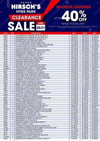 HIRSCH'S specials - From Saturday 20 Jun 2026