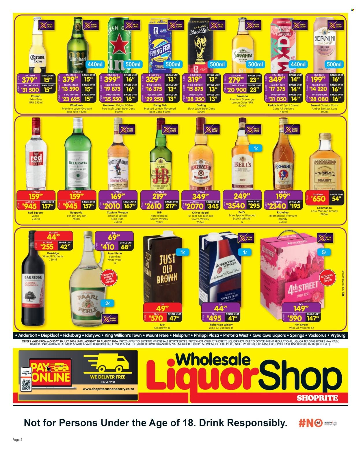 SHOPRITE specials - Wholesale LiquorShop Savings Selected Stores