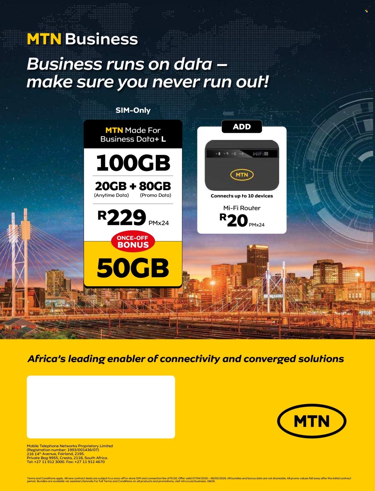MTN specials - From Tuesday 7 Apr 2026 (2026-04-07 - 2026-05-06) | 12