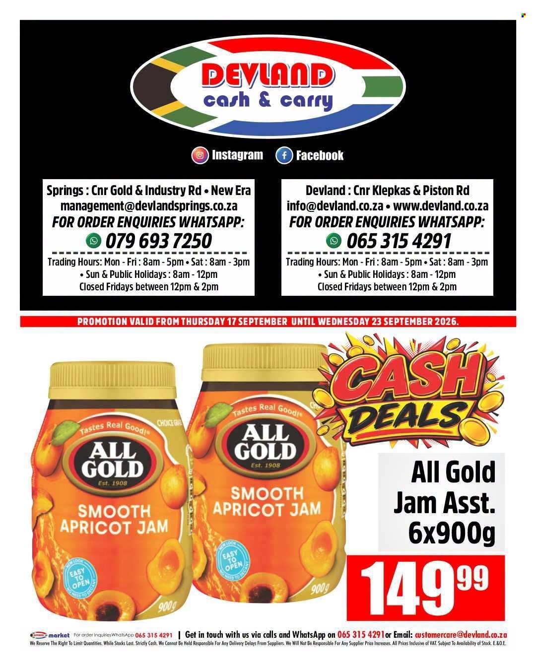 DEVLAND specials - From Thursday 17 Sept 2026