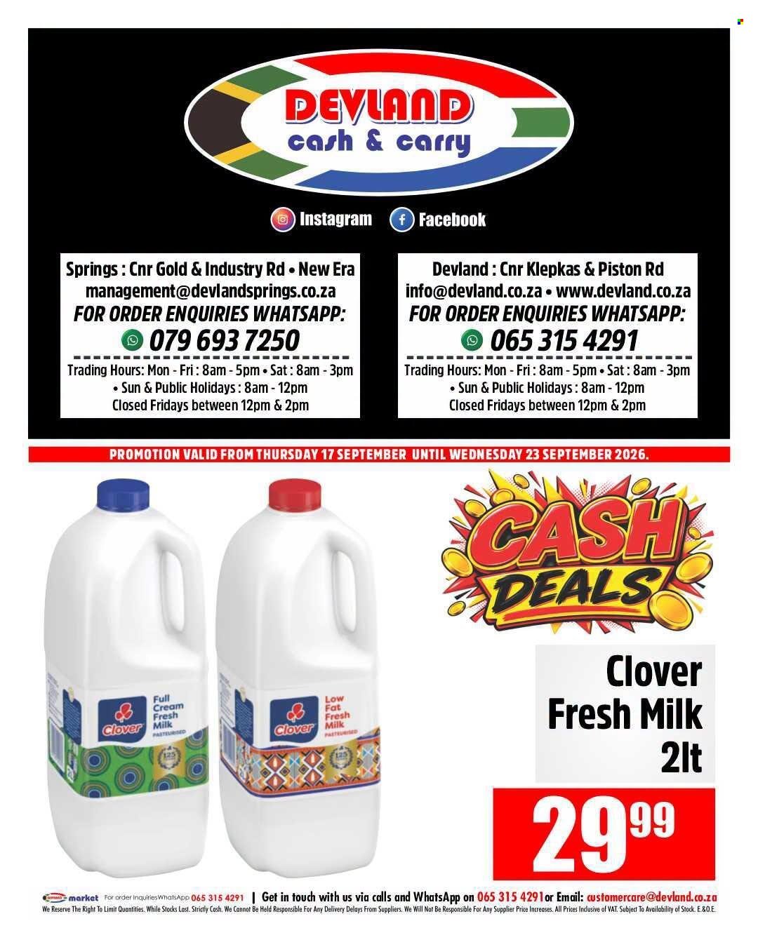 DEVLAND specials - From Thursday 17 Sept 2026