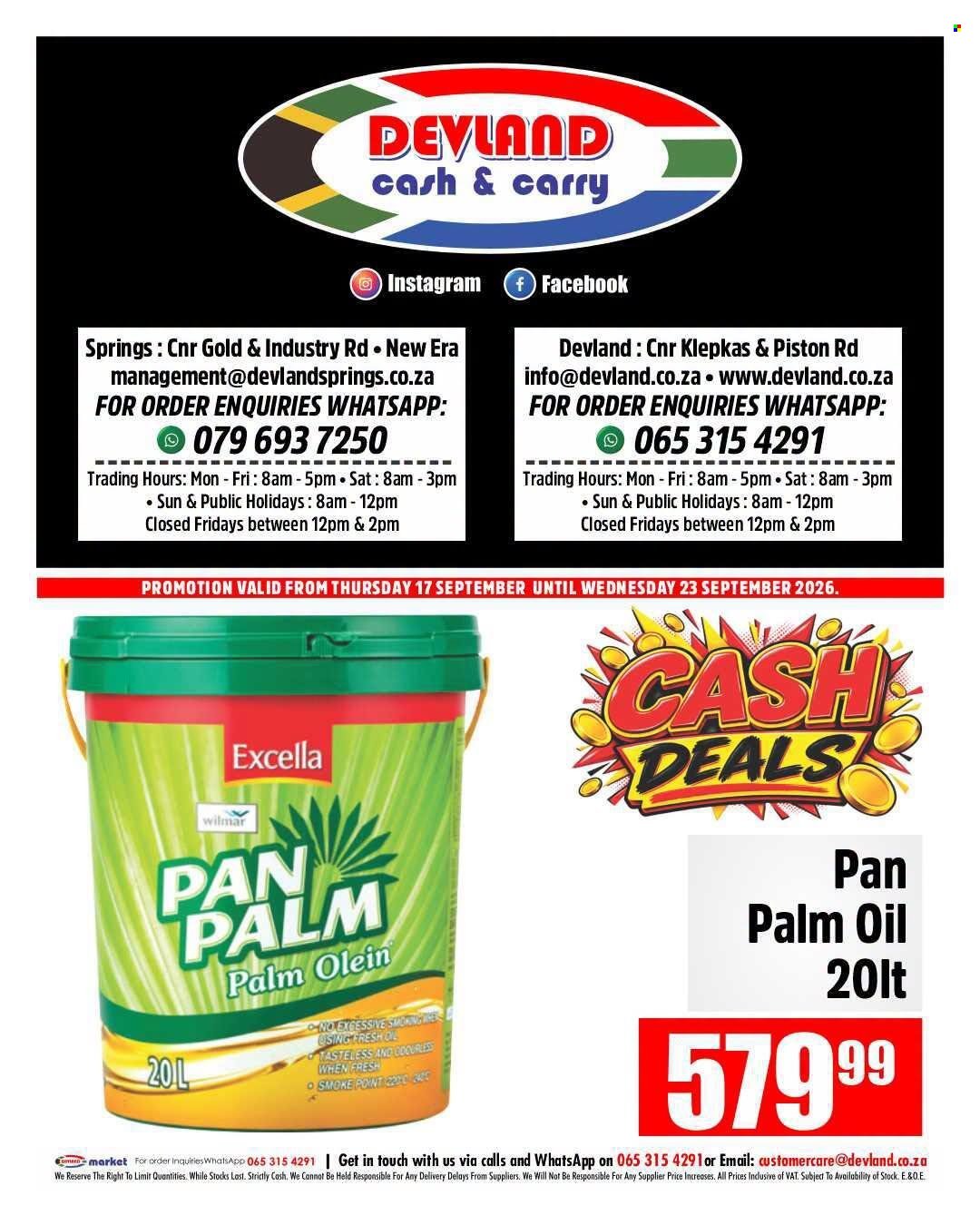 DEVLAND specials - From Thursday 17 Sept 2026