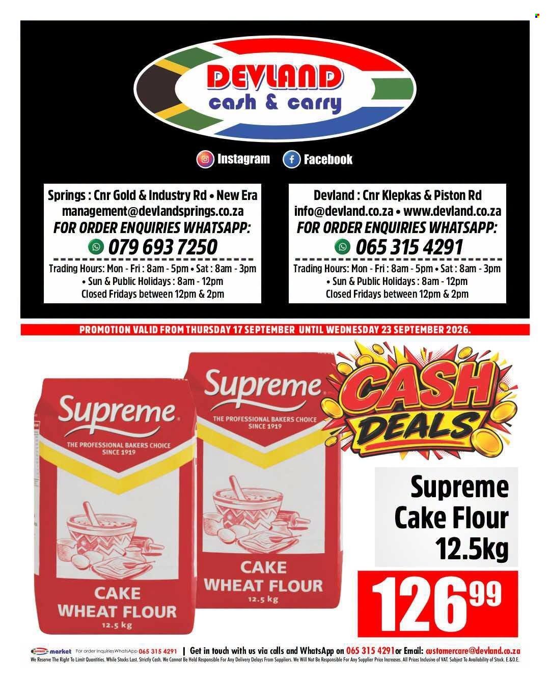 DEVLAND specials - From Thursday 17 Sept 2026