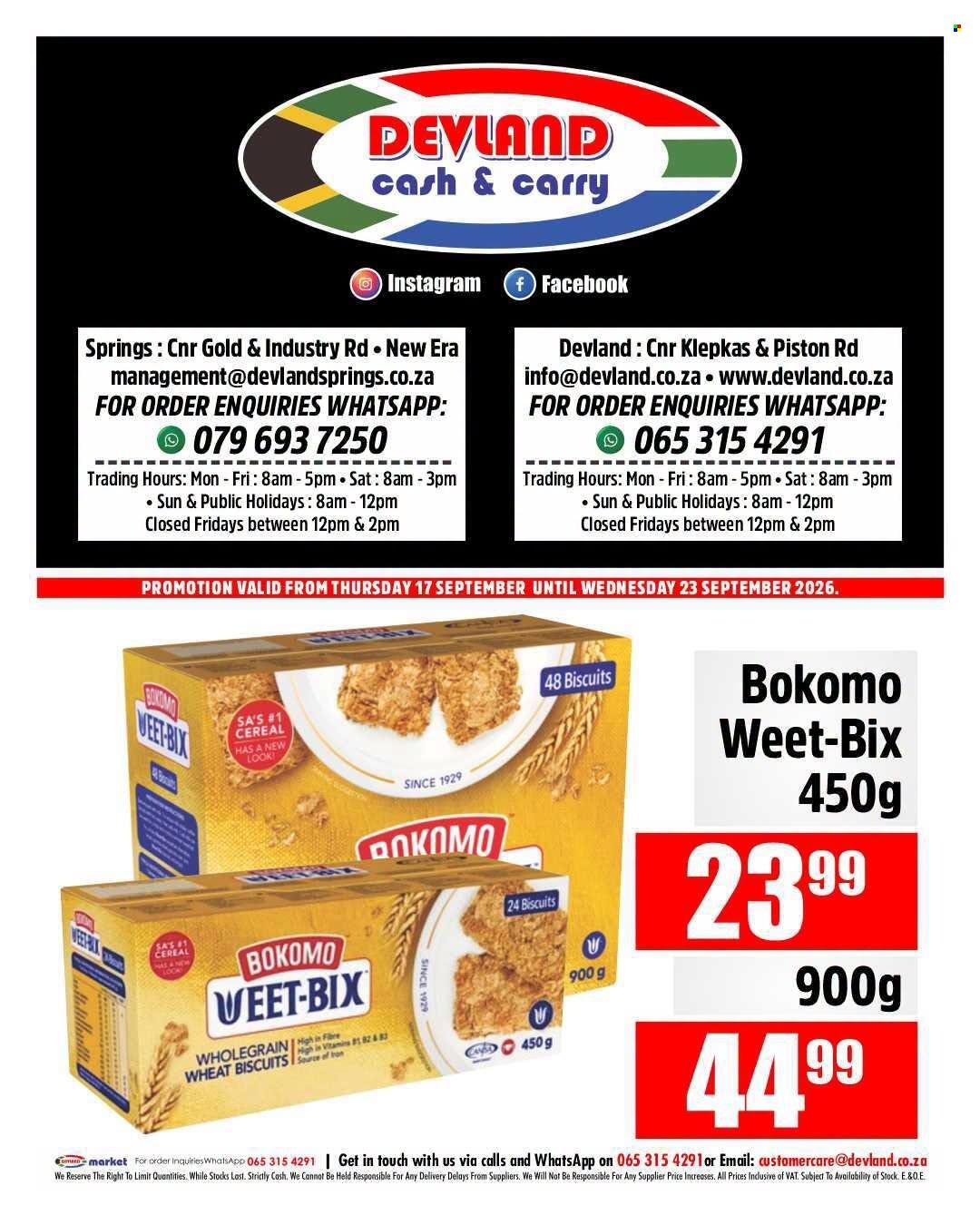 DEVLAND specials - From Thursday 17 Sept 2026