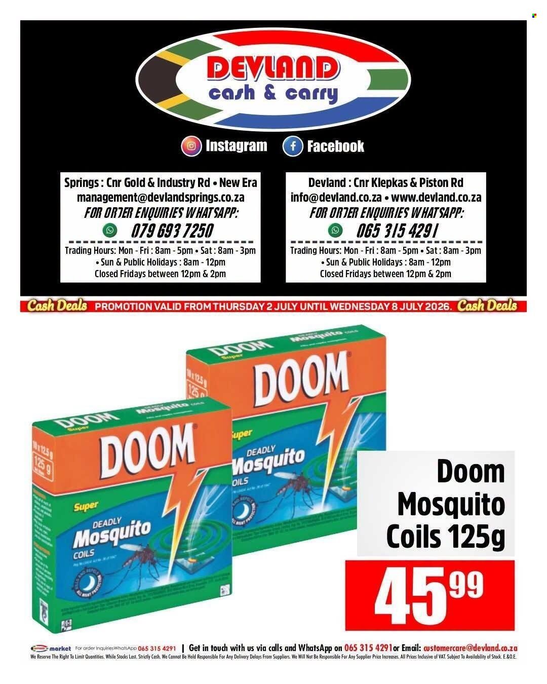 DEVLAND specials - From Thursday 2 Jul 2026