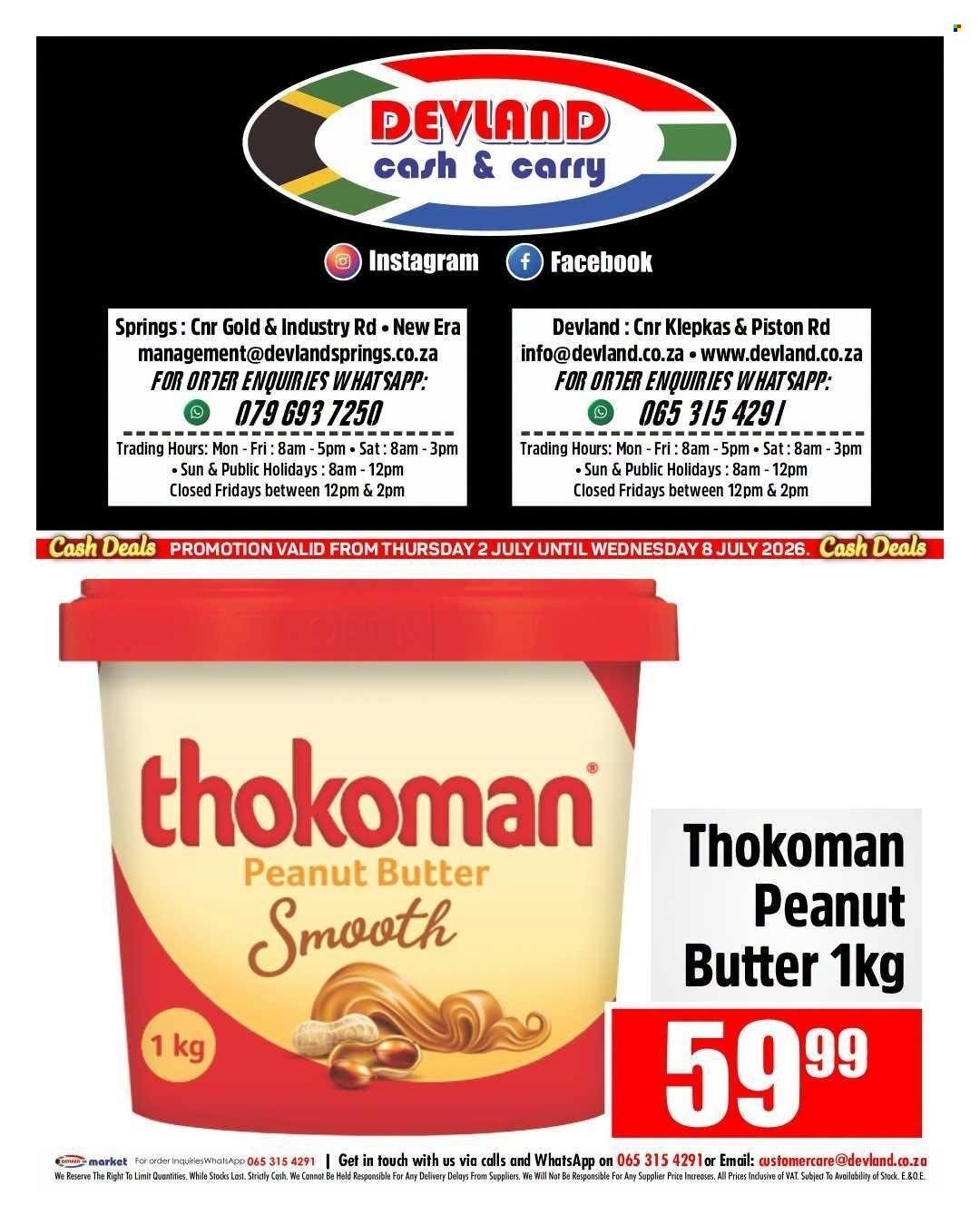DEVLAND specials - From Thursday 2 Jul 2026
