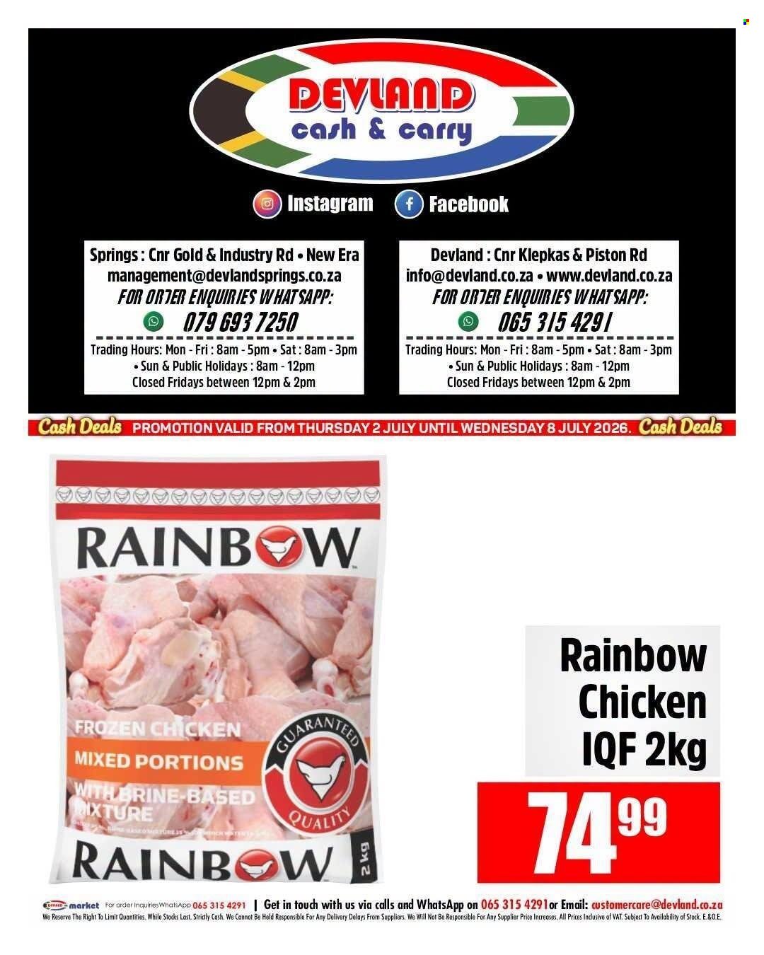 DEVLAND specials - From Thursday 2 Jul 2026