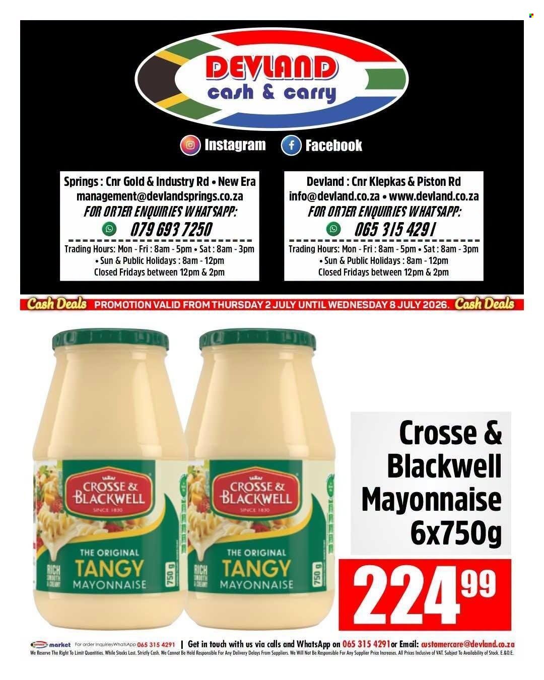 DEVLAND specials - From Thursday 2 Jul 2026