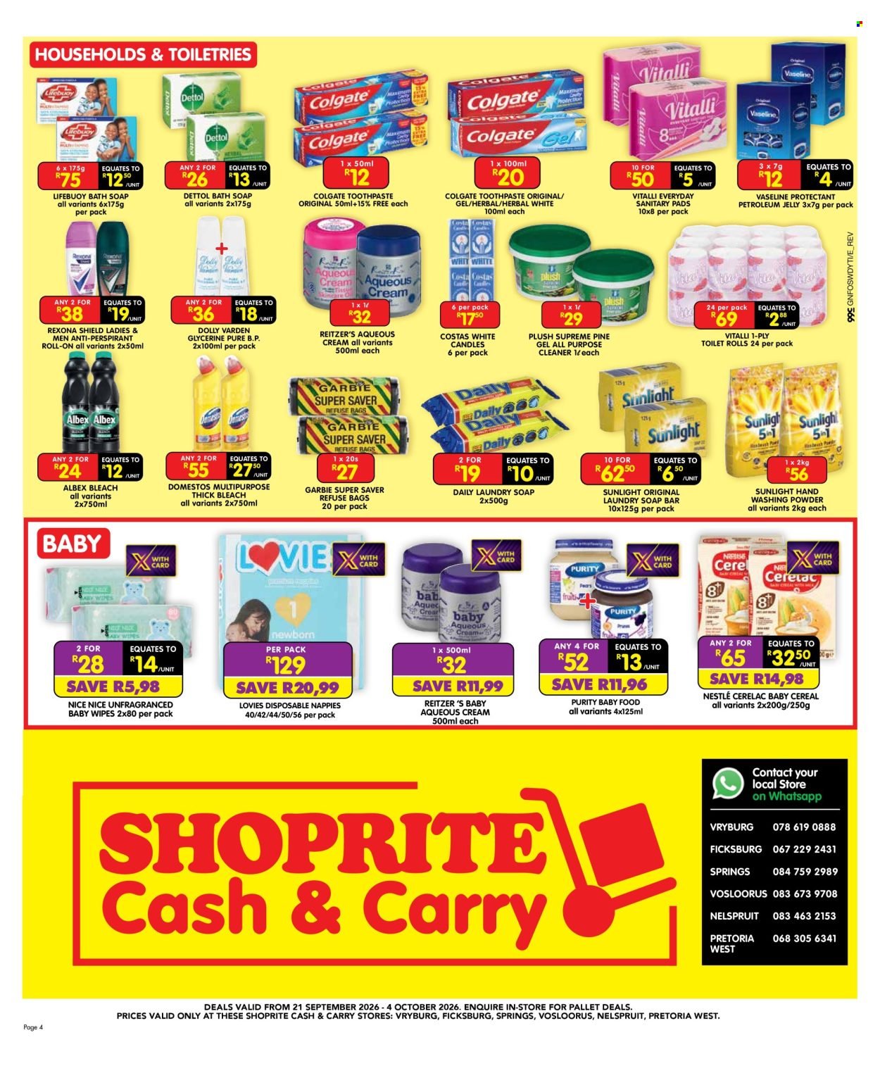 SHOPRITE specials - Cash & Carry Spring Savings Gauteng